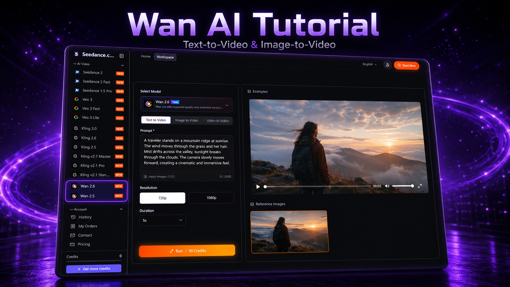 Wan AI Tutorial: Text-to-Video and Image-to-Video on Seedance.com.ai